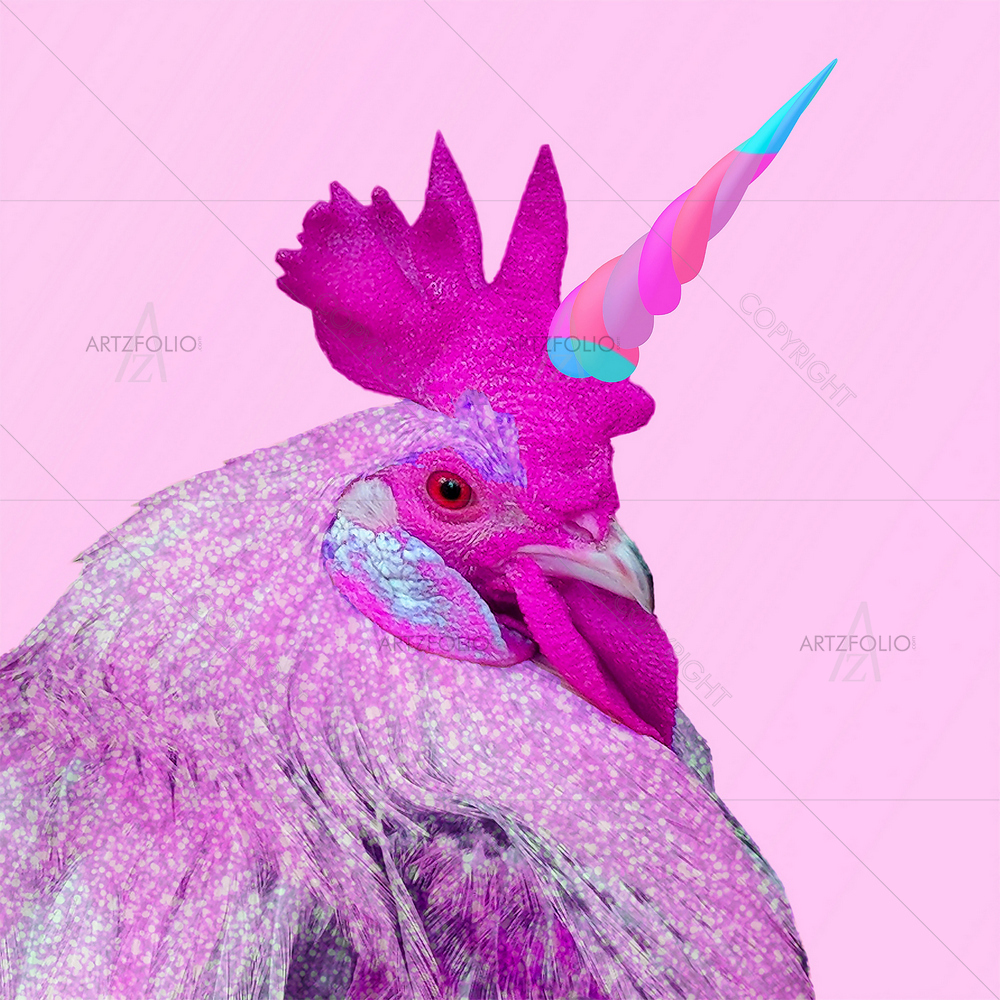 Colorful Unicorn Cock — Abstract custom art by ArtzFolio
