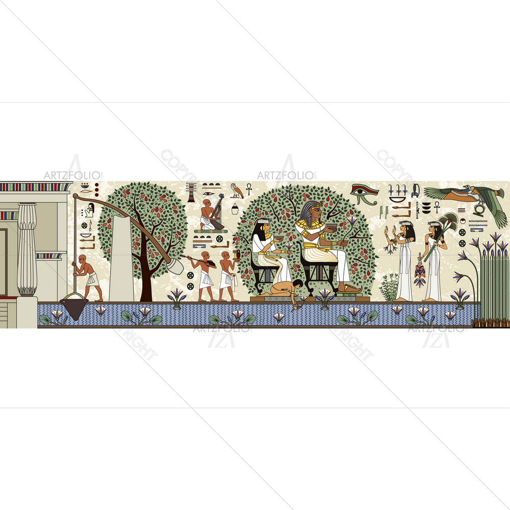 Egyptian Hieroglyph and Symbol D7 — Devotional custom art by ArtzFolio