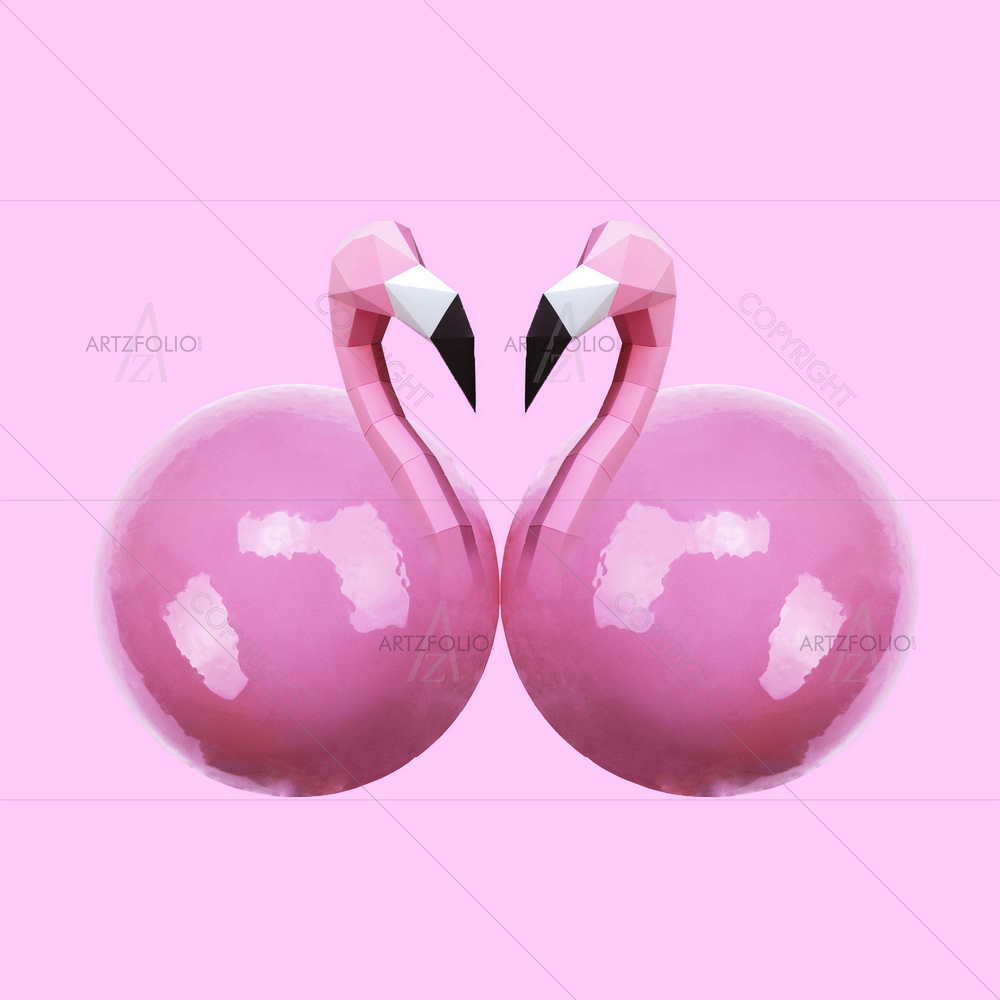 Flamingo Bubble Gum — custom-size art design 5014594
