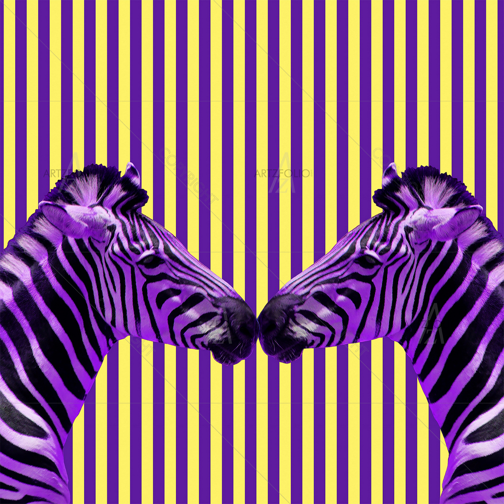 Minimal Zebras D1 — Abstract custom art by ArtzFolio