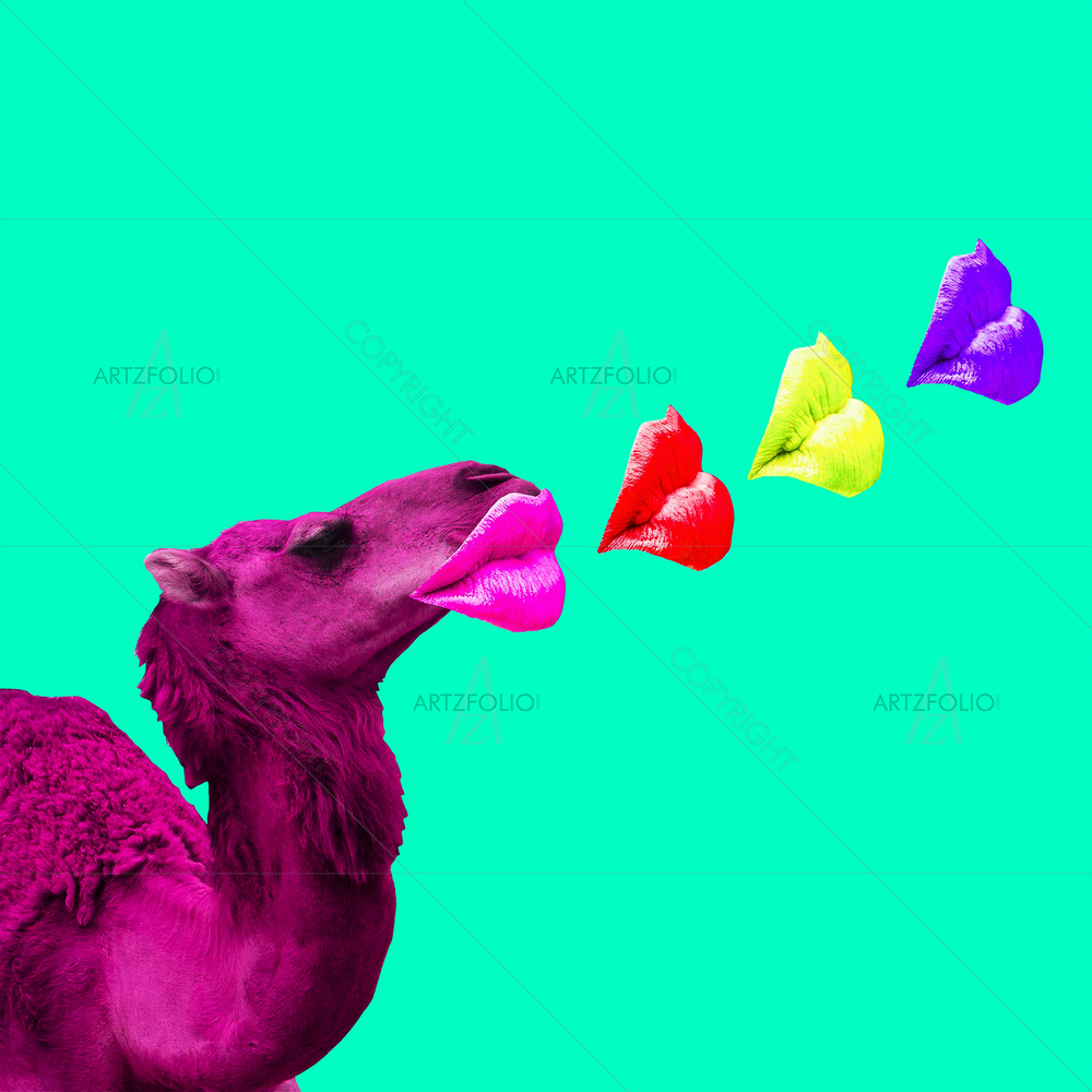 Camel Love Kisses — custom-size art design 5014599