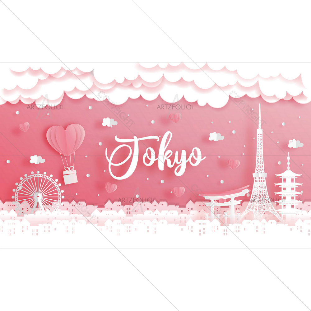 Honeymoon Trip, Tokyo, Japan — Architecture custom art by ArtzFolio