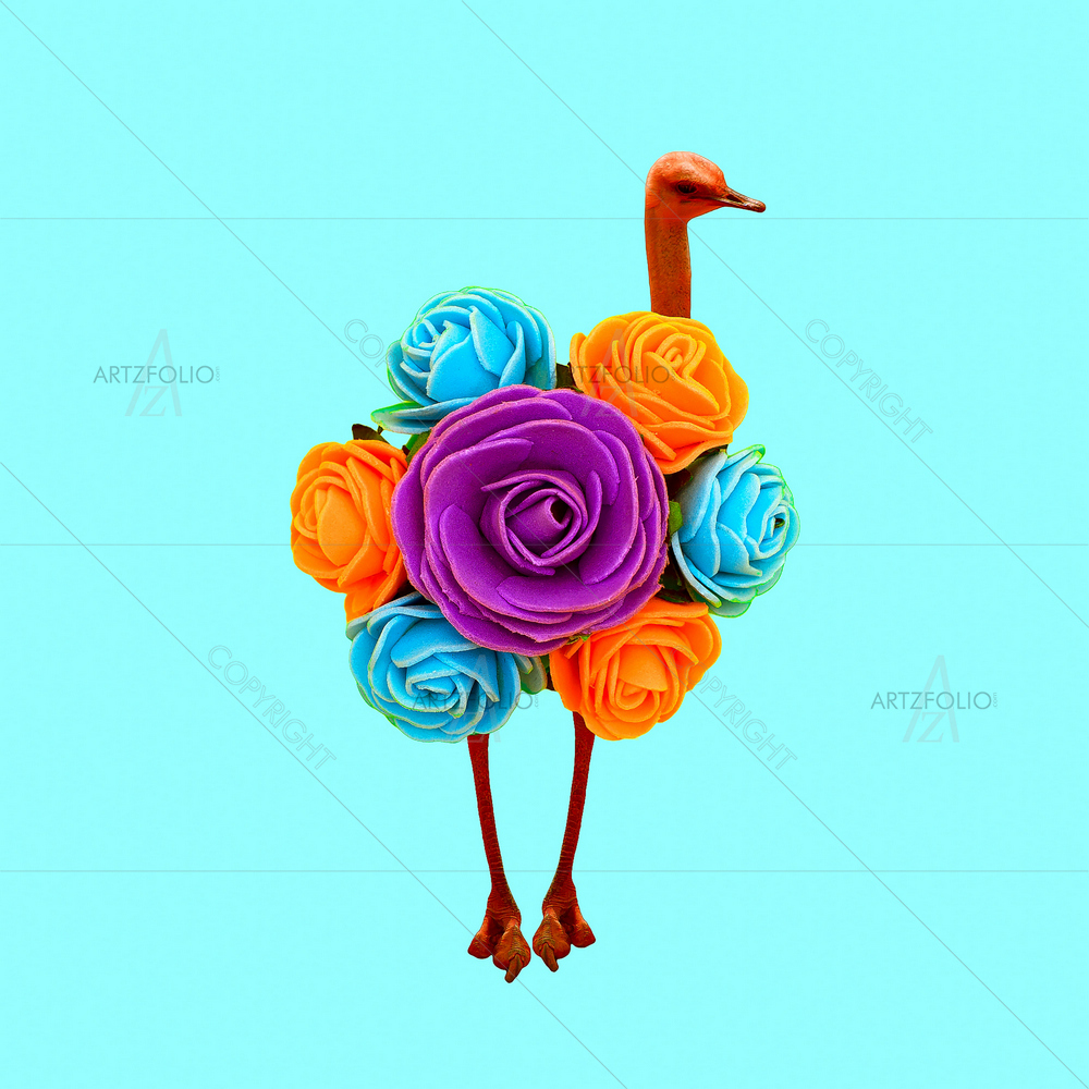 Ostrich Rose Image — Botanical custom art by ArtzFolio