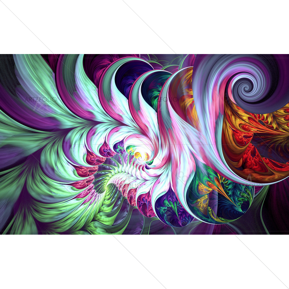 Abstract Fractal Spiral D8 — Botanical custom art by ArtzFolio