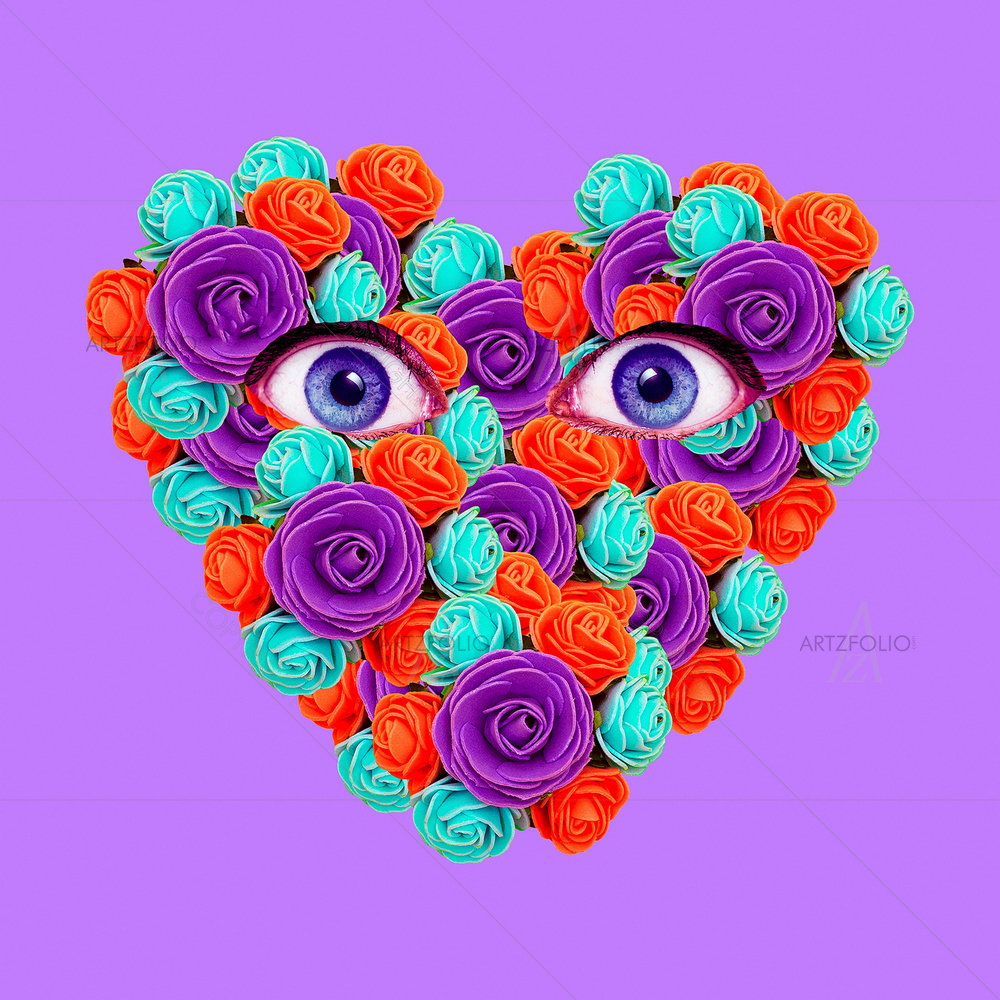 Living Heart of Roses — Botanical custom art by ArtzFolio