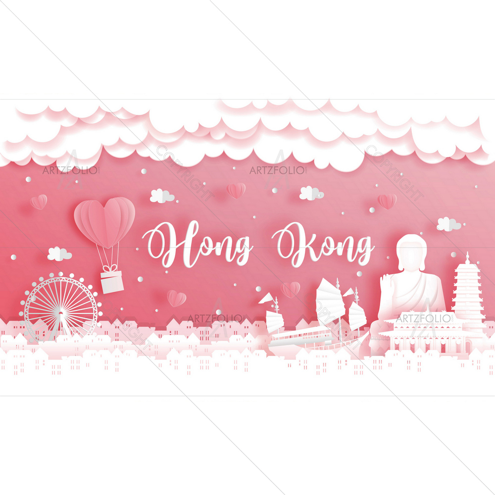 Honeymoon Trip, Hong Kong, China — Architecture custom art by ArtzFolio