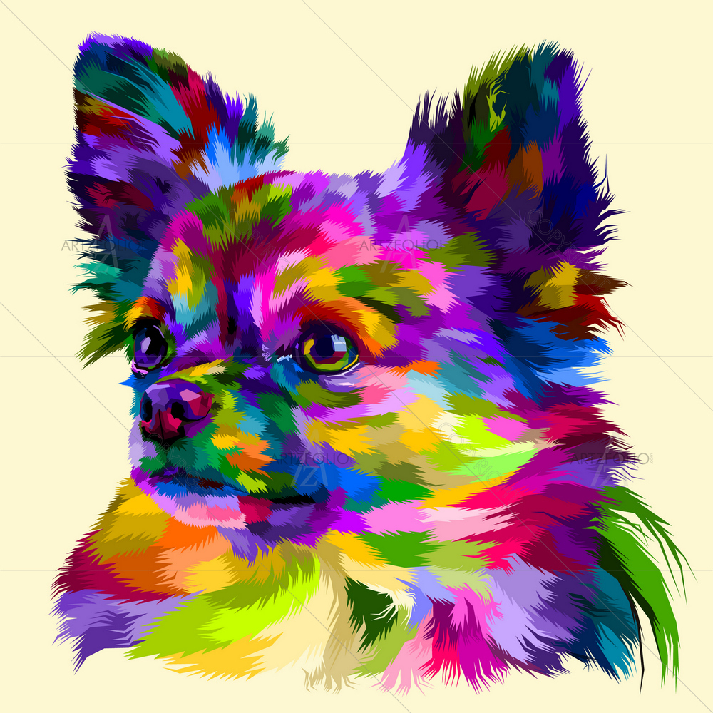 Colorful Head Chihuahua — Abstract custom art by ArtzFolio