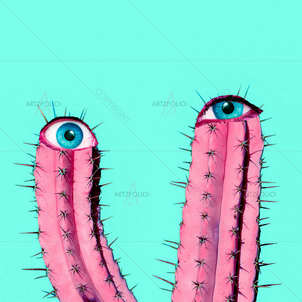 Cactus with Human Eyes — custom-size art design 5014669