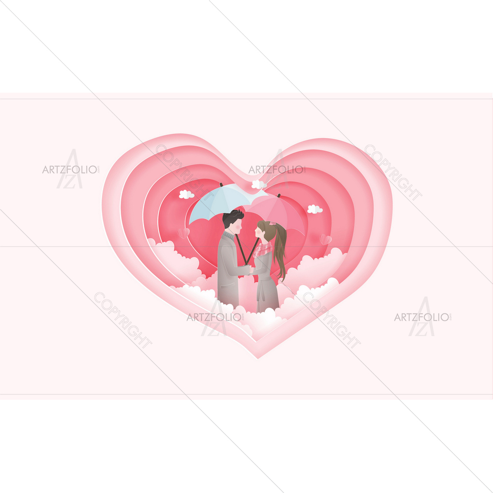 Couple With Heart Shape — Automobiles custom art by ArtzFolio