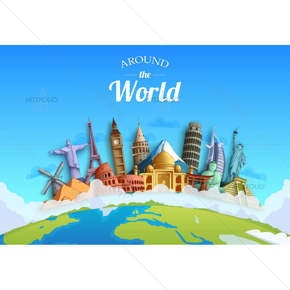 Travel Around the World Design — Automobiles custom art by ArtzFolio