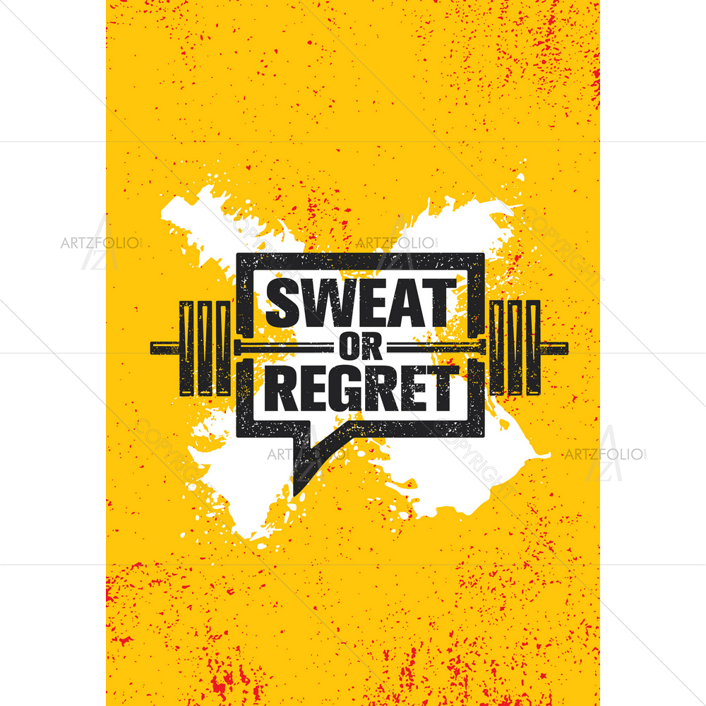 Sweat or Regret Inspirational Quote — Cross custom art by ArtzFolio