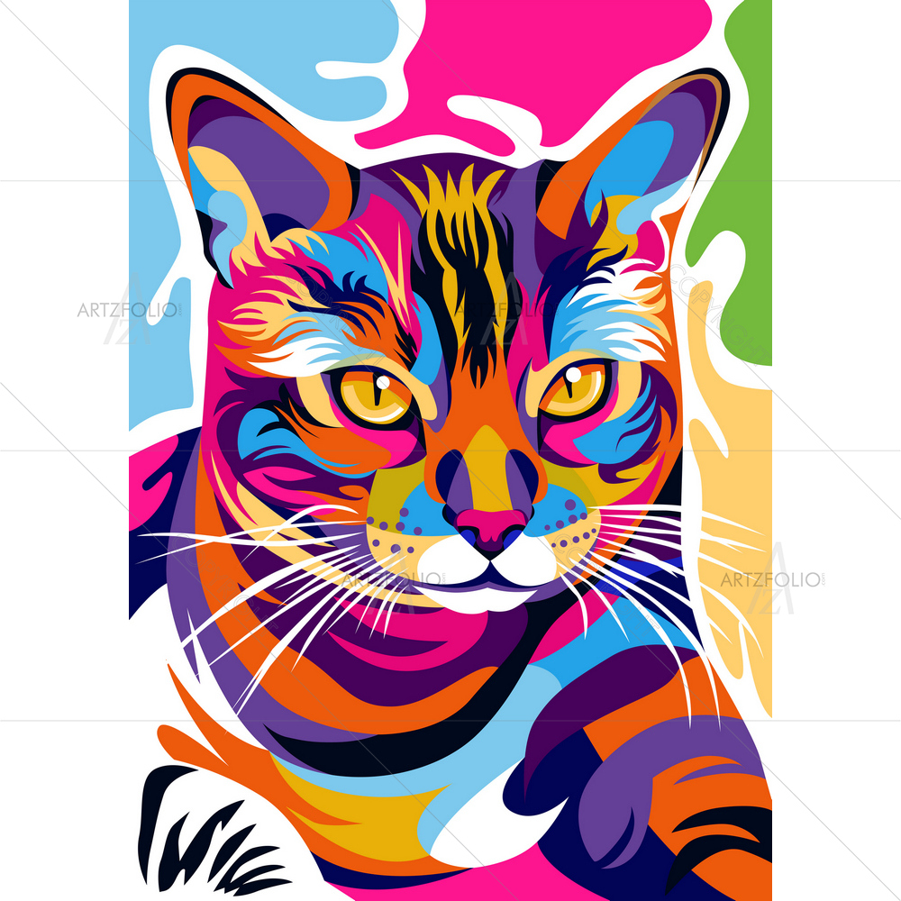 Colorful Cat — custom-size art design 5014683