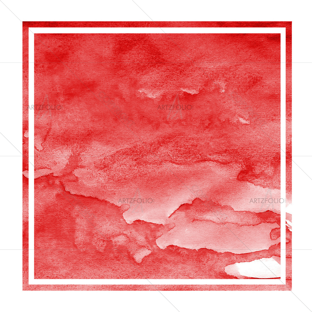 Red Watercolor Rectangular Frame — custom-size art design 5014684