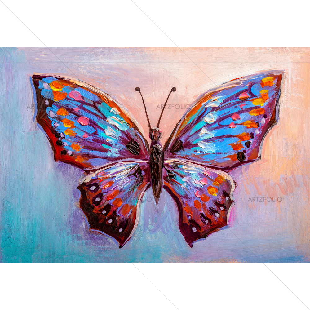 Blue Butterfly D2 — custom-size art design 5014685