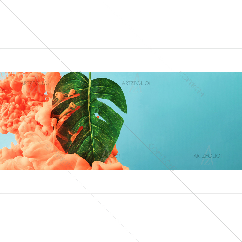 Green Minimal Tropical Monstera Leaf — Abstract custom art by ArtzFolio