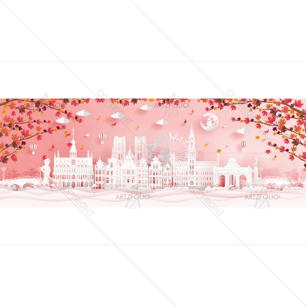 Autumn in Brussels, Belgium — Architecture custom art by ArtzFolio