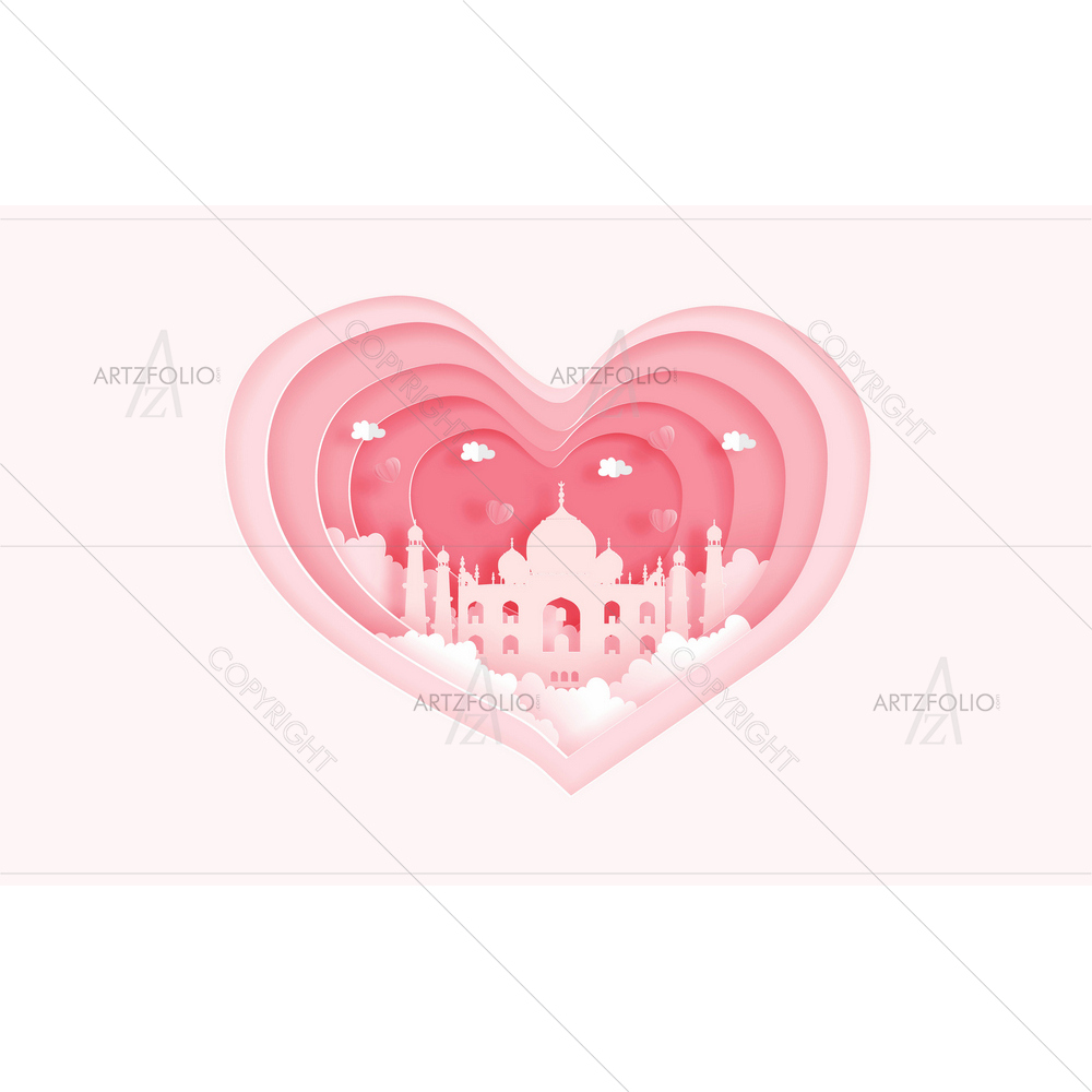 Taj Mahal Agra Valentine Art — custom-size art design 5014718