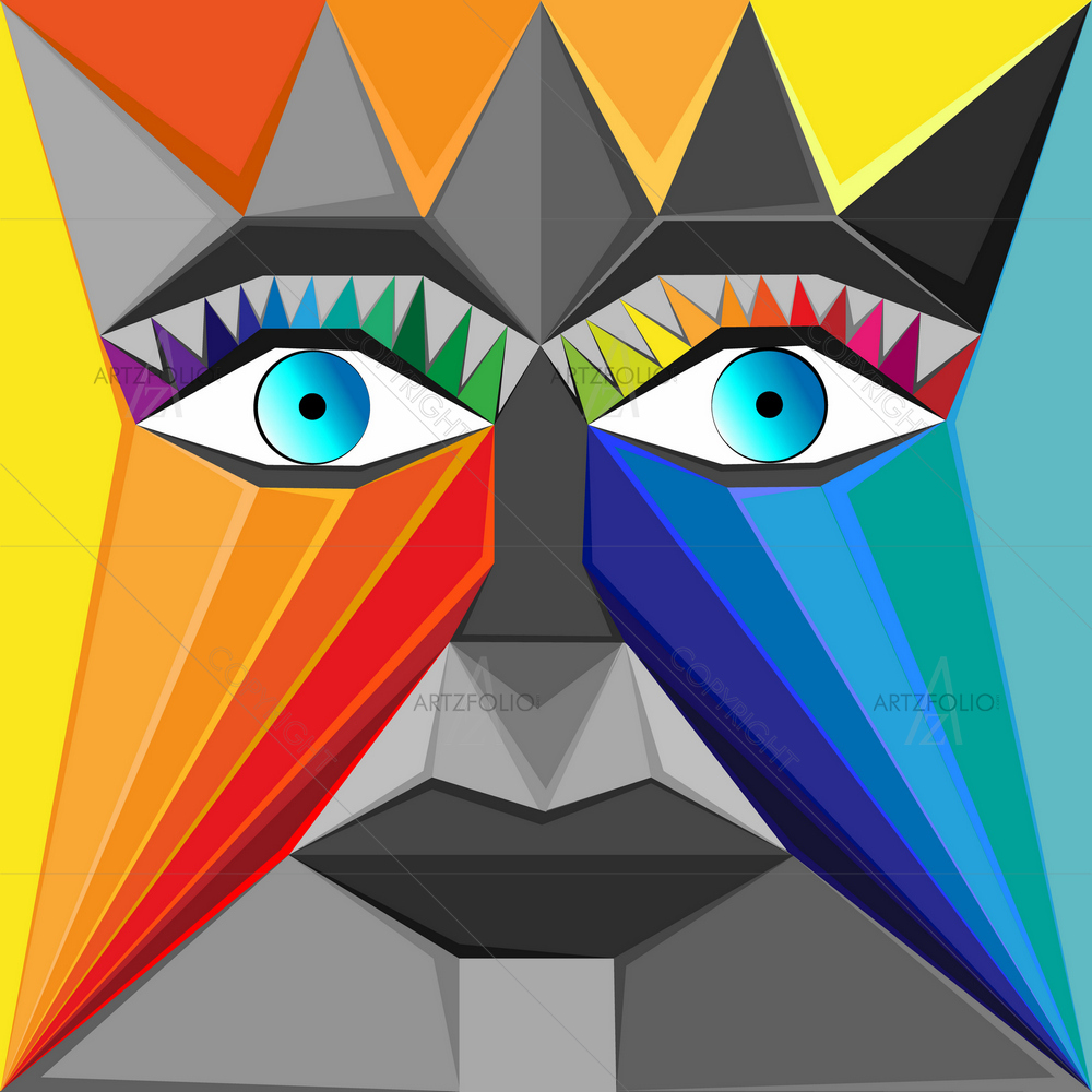 Colorful Cubism Eyes — custom-size art design 5014725