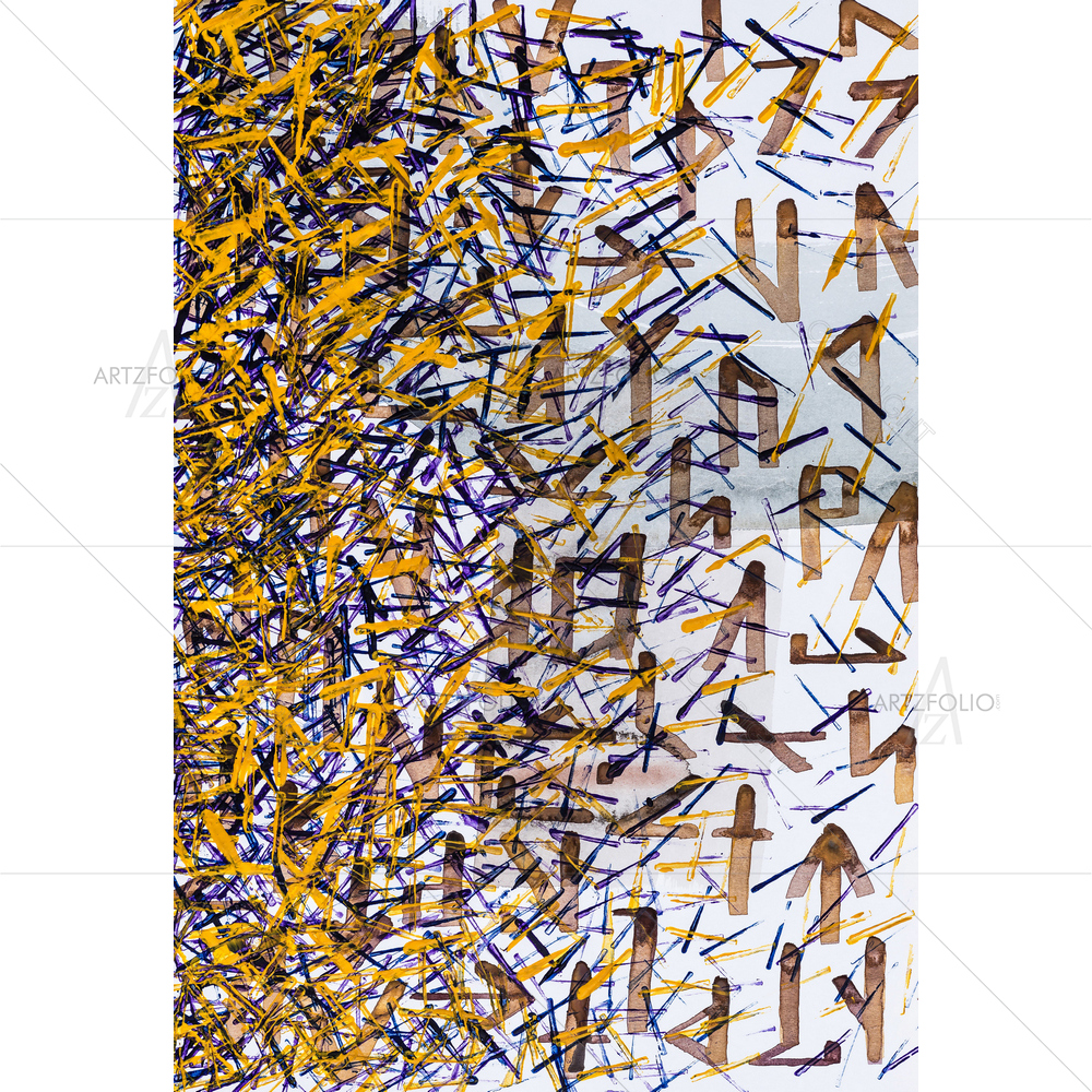 Calligraphy Using Asemic Runic Shapes — custom-size art design 5014726