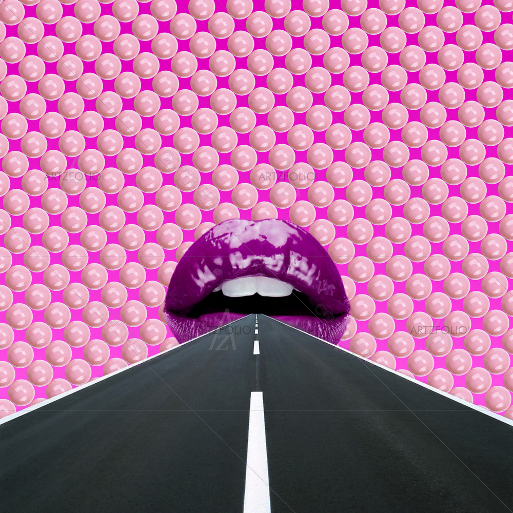 Abstract Concept Lips & Road — custom-size art design 5014733
