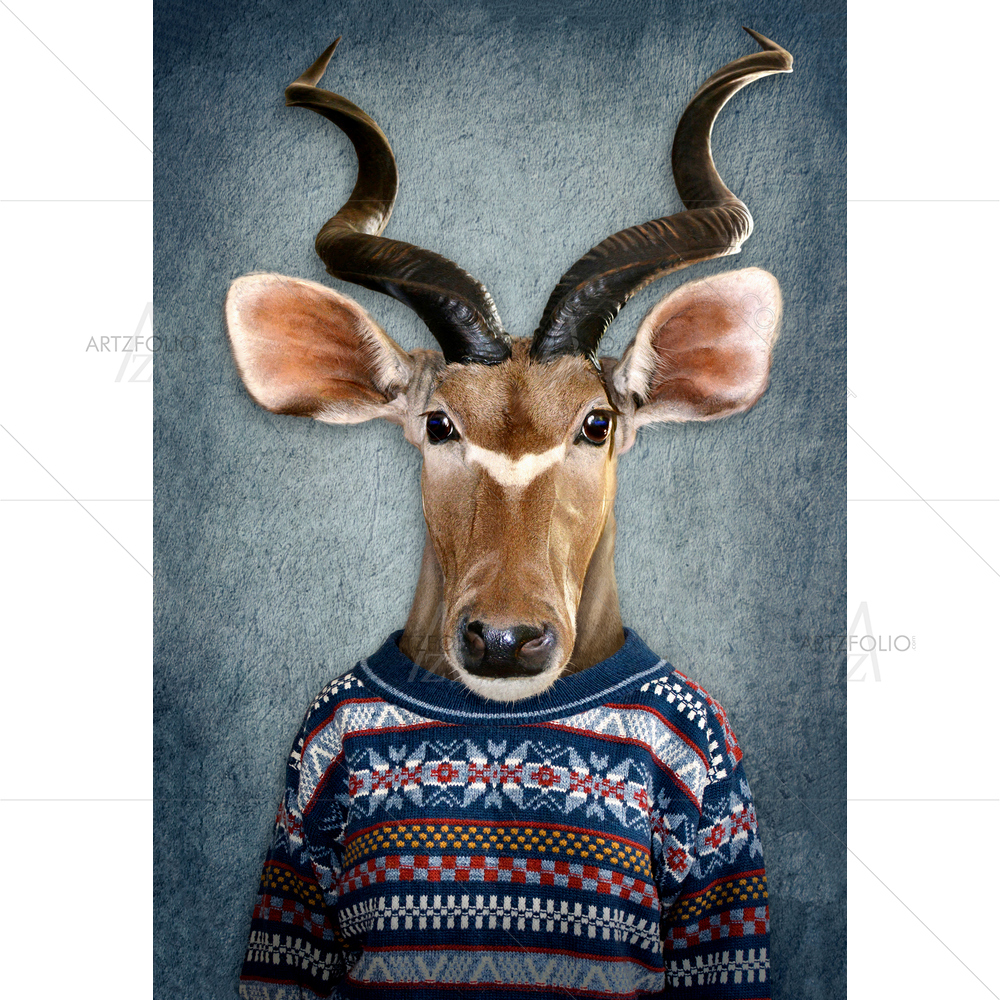 Man with Antelope Head — custom-size art design 5014737