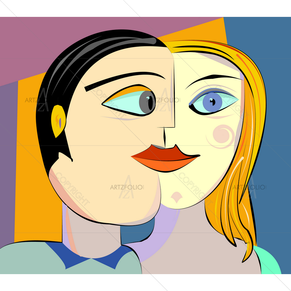 Abstract Cubism D3 — Cubism custom art by ArtzFolio