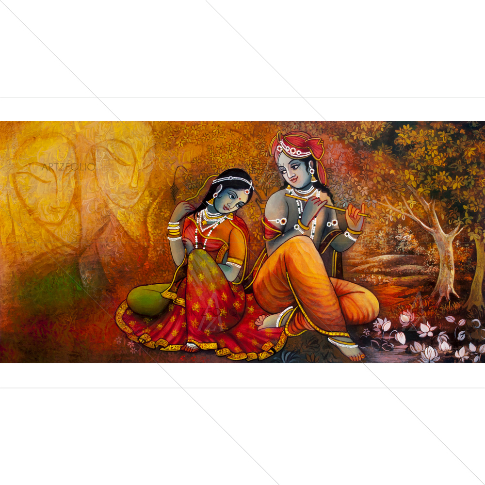 Hindu God Radha Krishna D3 — custom-size art design 5014754