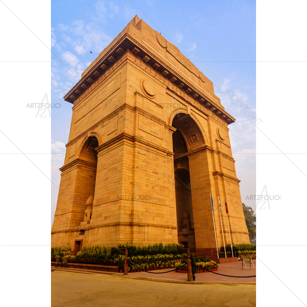 India Gate, Delhi D2 — Fluid marble custom art by ArtzFolio
