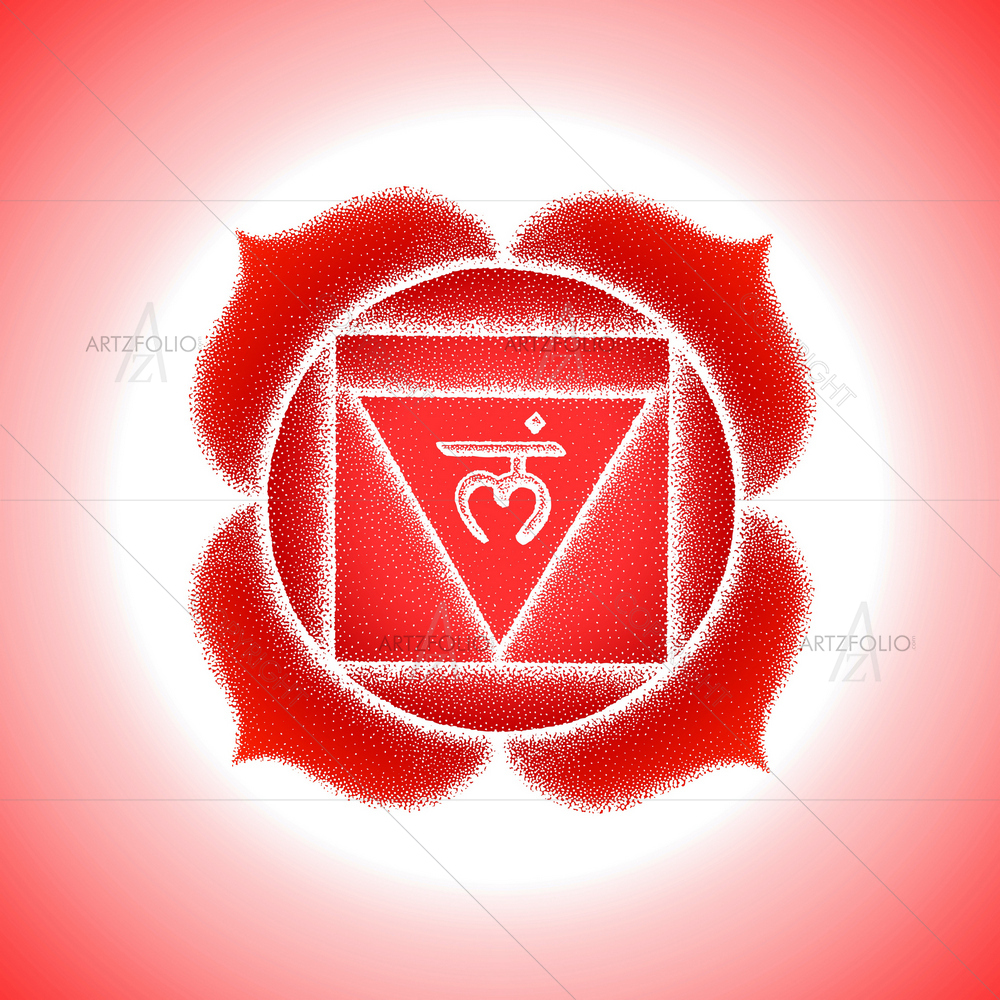 First Root Chakra Muladhara Sanskrit Mantra D3 — custom-size art design 5014764