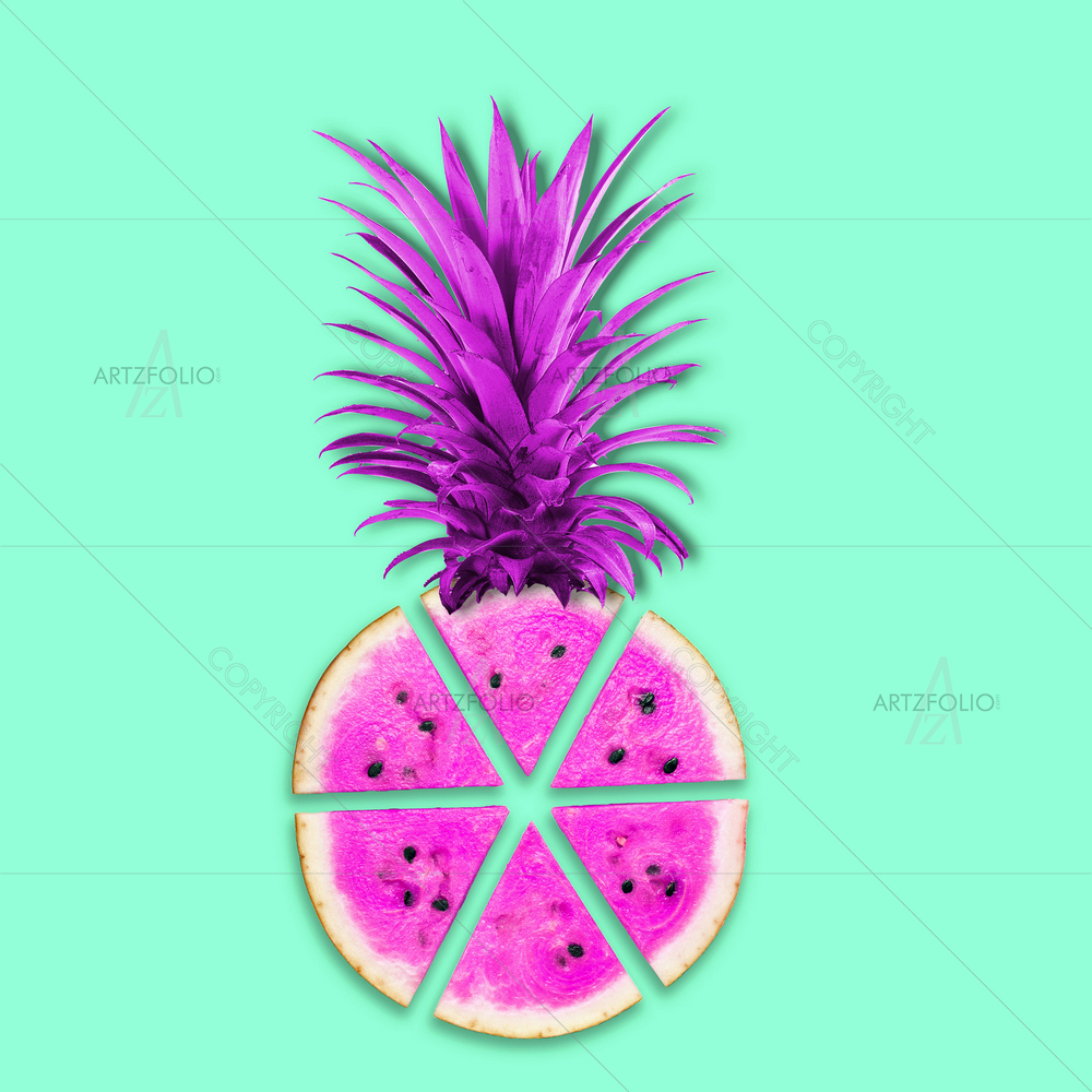 Watermelon Pineapple — Collages custom art by ArtzFolio