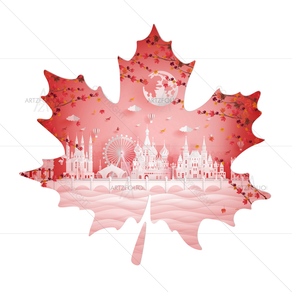 Autumn in Moscow, Russia — custom-size art design 5014788