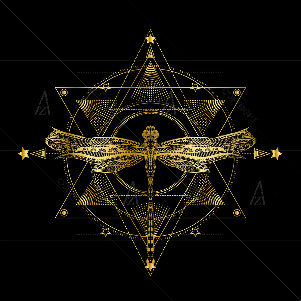 Star with Flying Dragonfly — Devotional custom art by ArtzFolio