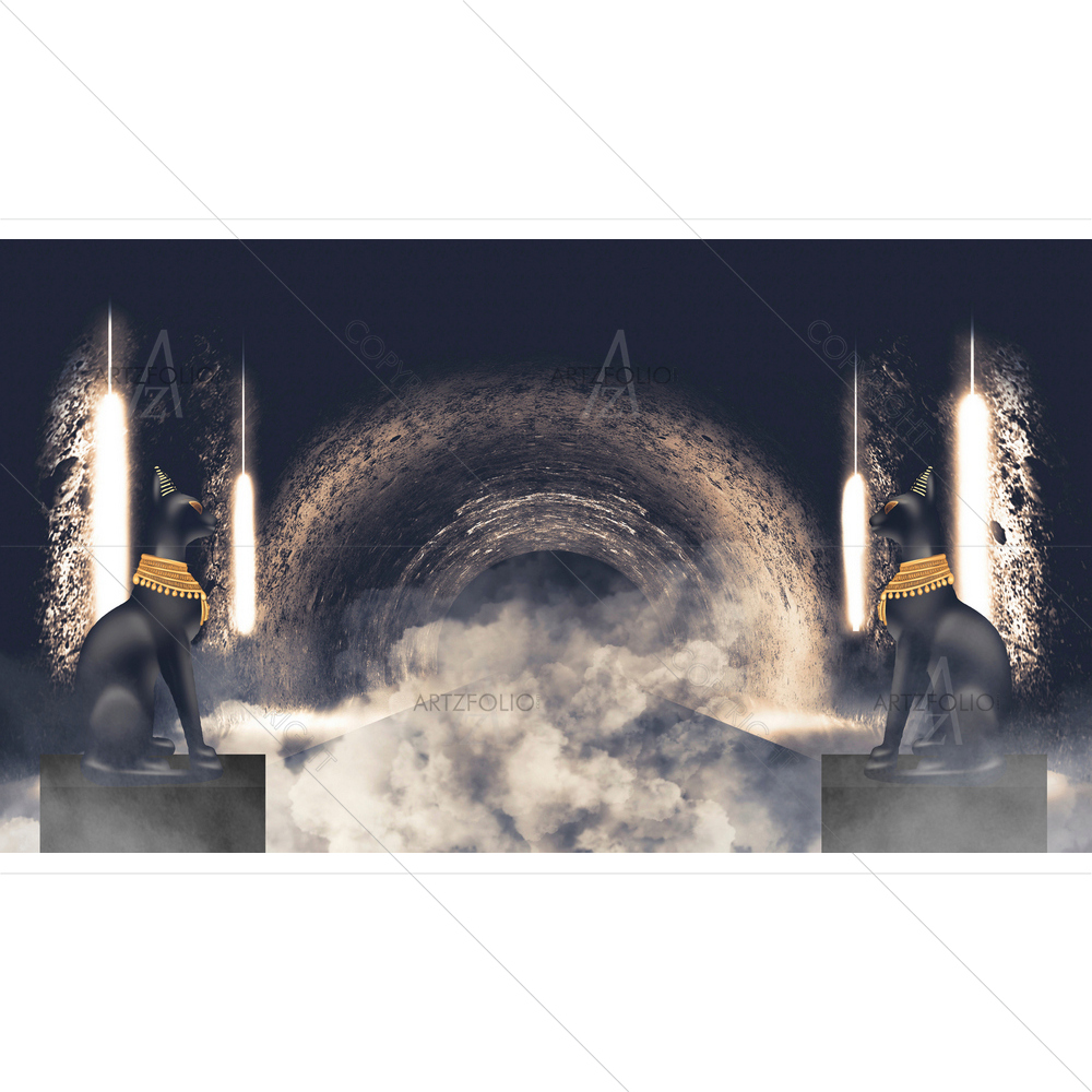 Egyptian Goddess Bastet D2 — custom-size art design 5014794