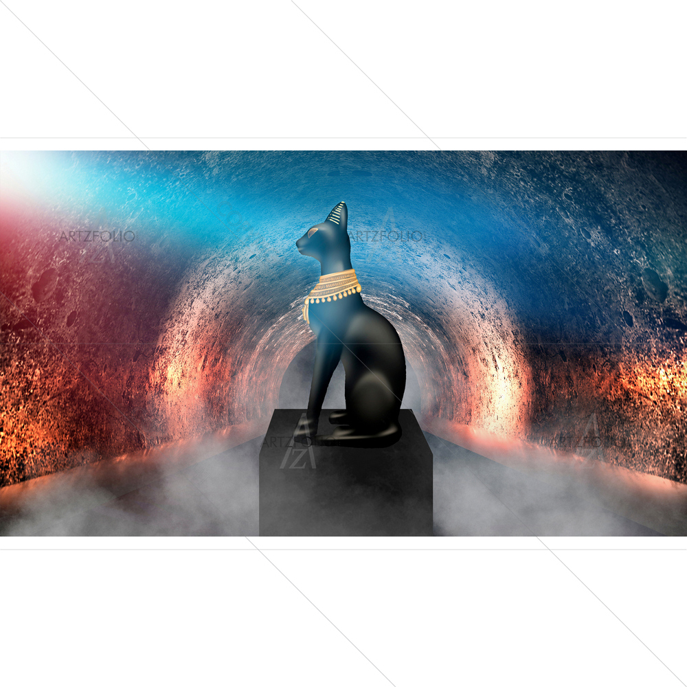 Egyptian Goddess Bastet D4 — custom-size art design 5014796