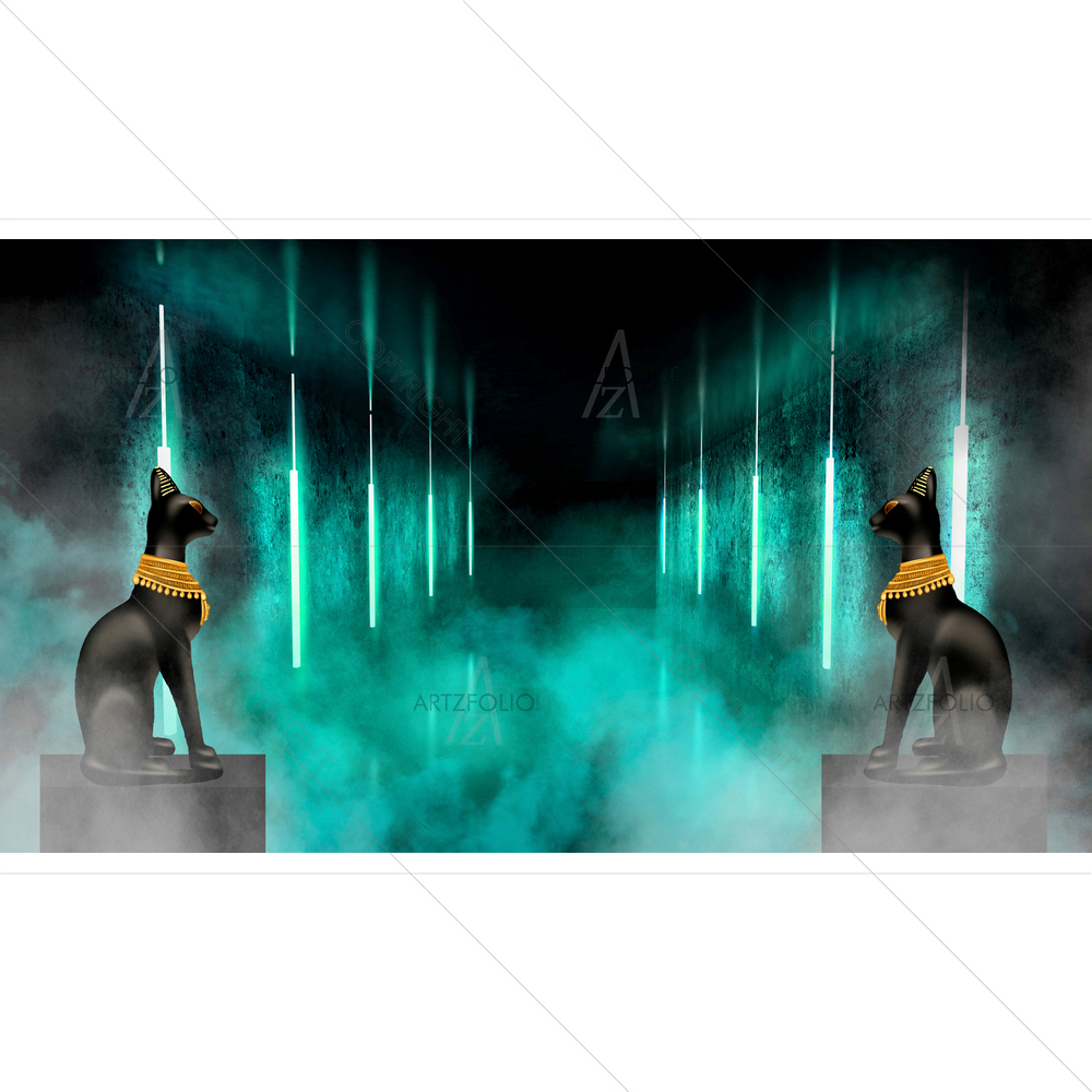 Egyptian Goddess Bastet D5 — Abstract custom art by ArtzFolio
