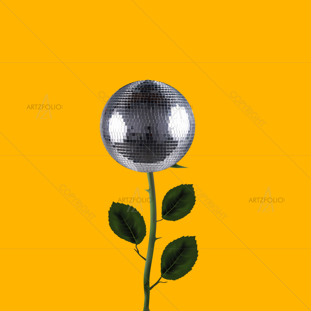 Disco Ball Flower — custom-size art design 5014816