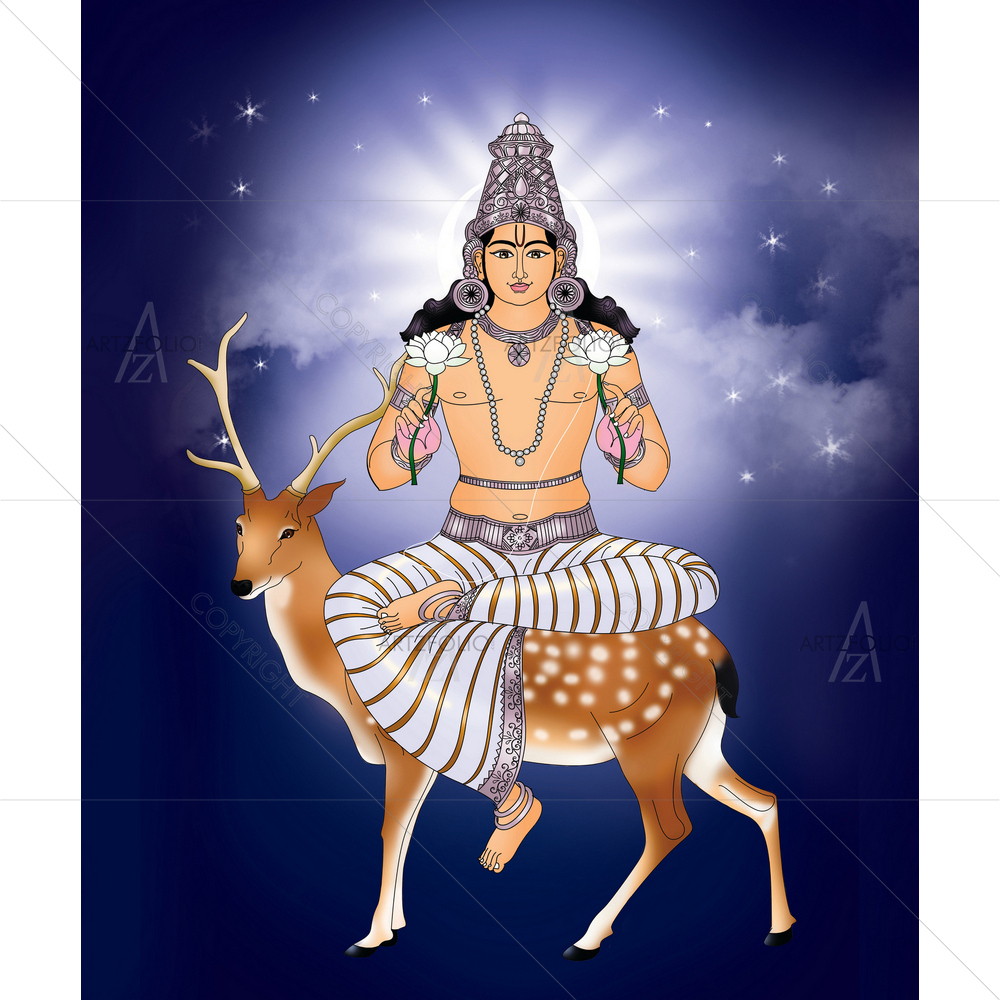 Chandra, Navagraha D1 — Devotional custom art by ArtzFolio