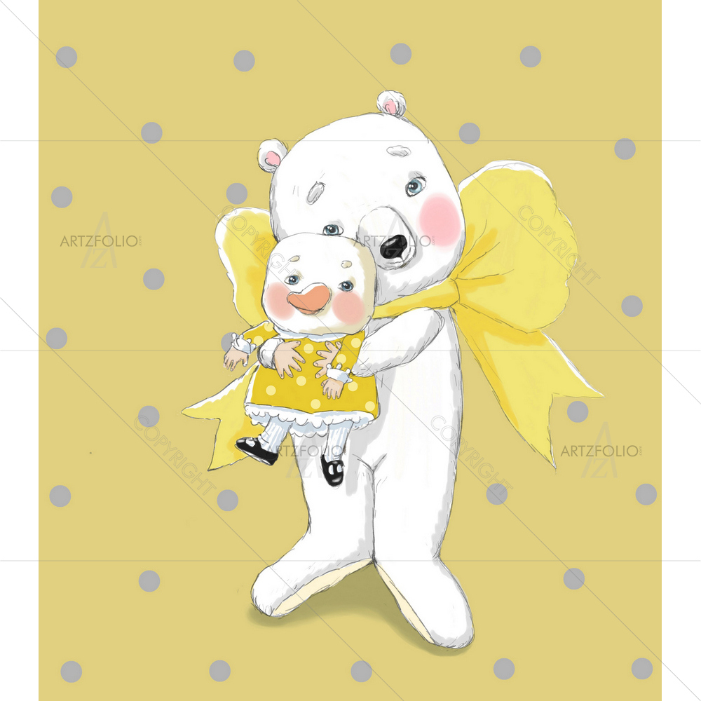 Bear with Duck — custom-size art design 5014833