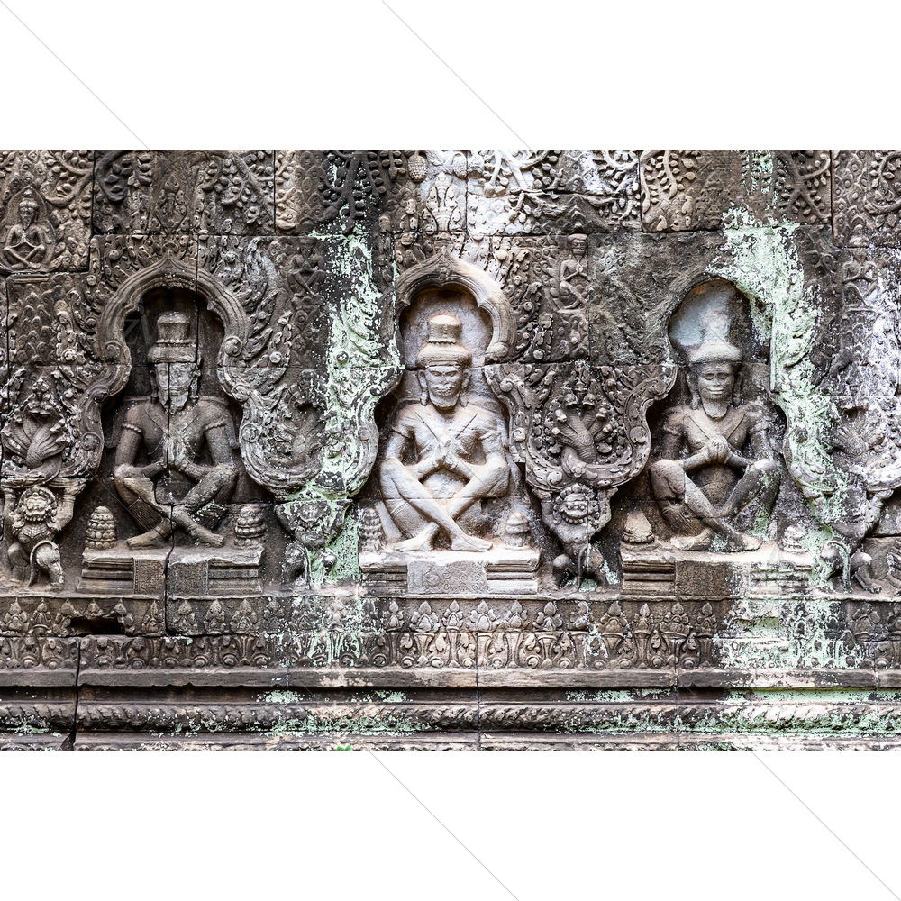 Carving on Preah Khan Temple, Cambodia, Asia — custom-size art design 5014835