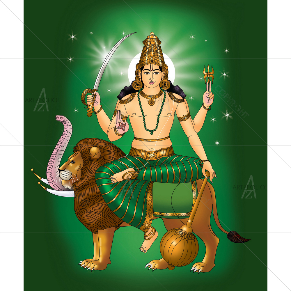 Chandra, Navagraha D2 — Devotional custom art by ArtzFolio