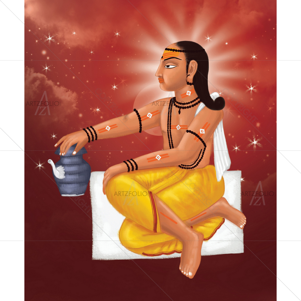 Saptarishi Sage Vashishta Portrait — Devotional custom art by ArtzFolio