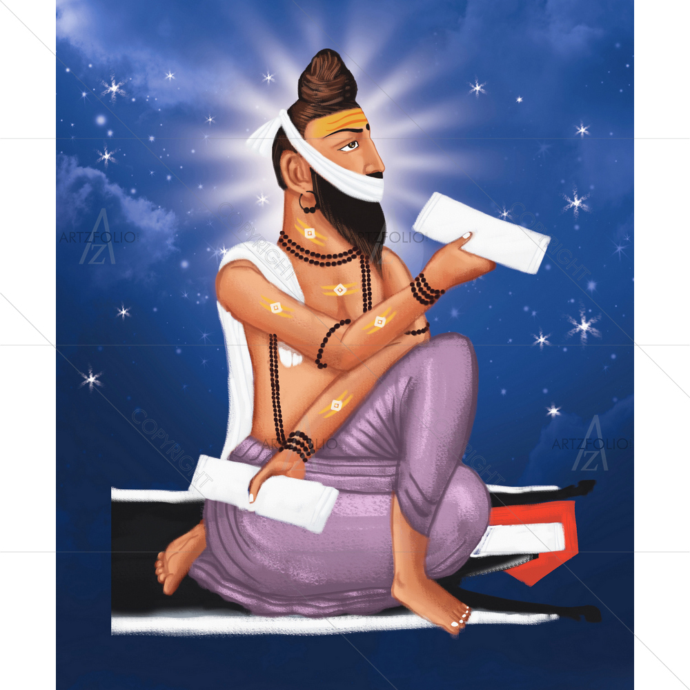 Brahmarshi Vishvamitra Rishi — Devotional custom art by ArtzFolio