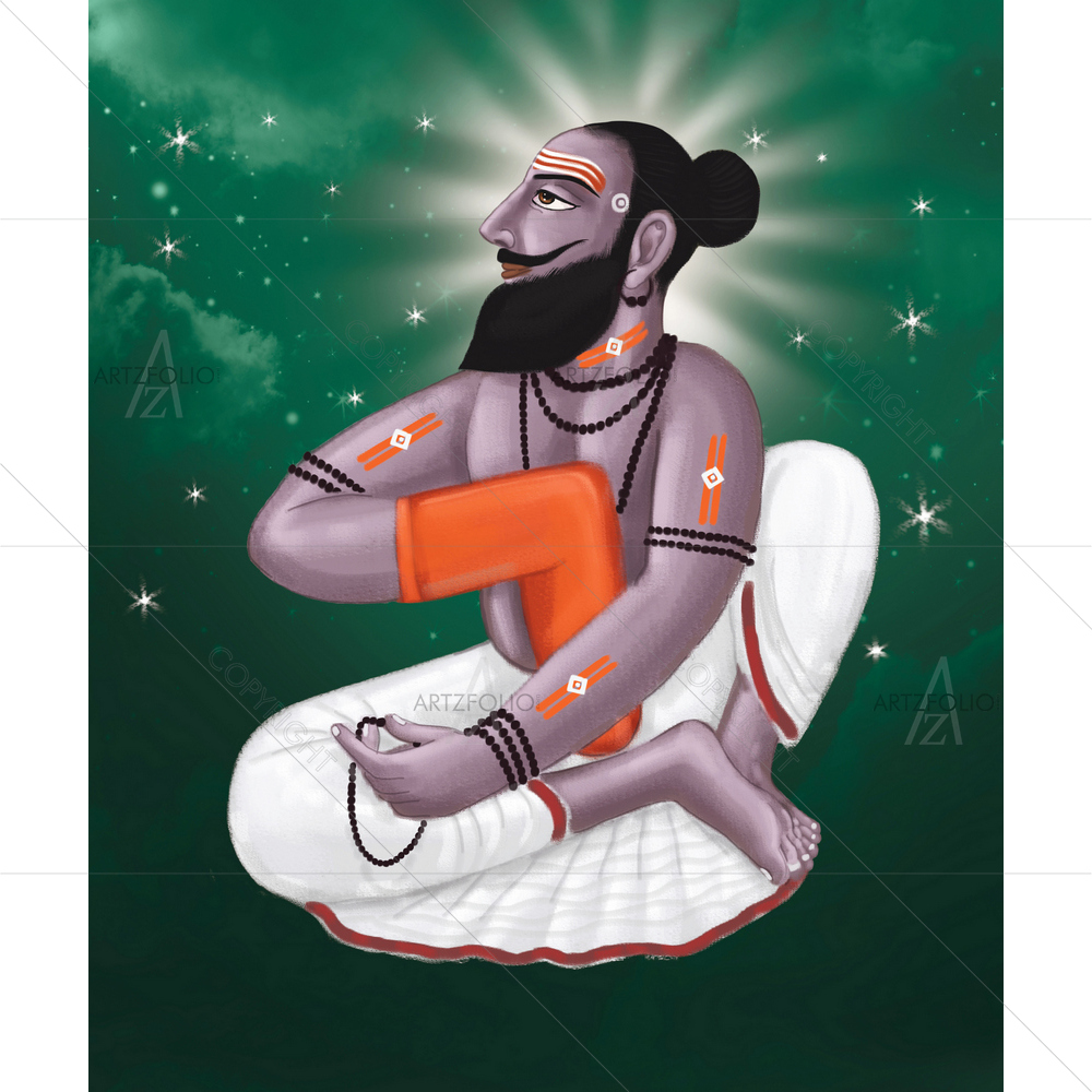 Saptrishi Portrait — Devotional custom art by ArtzFolio
