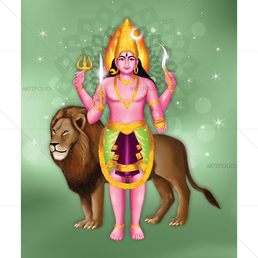 Beeshana Bhairava, Seventh of Ashta Bhairava — Devotional custom art by ArtzFolio