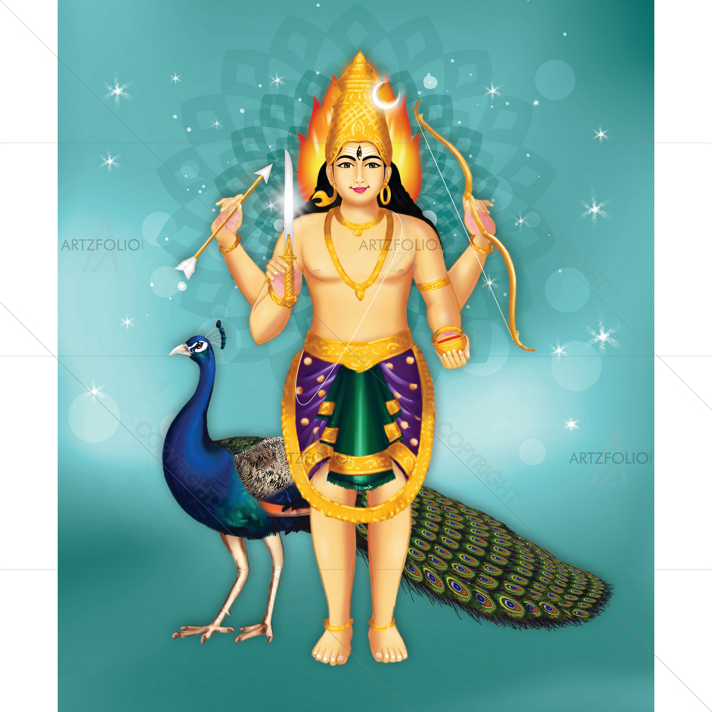 Chanda Bhairava, Third of Ashta Bhairava — Devotional custom art by ArtzFolio