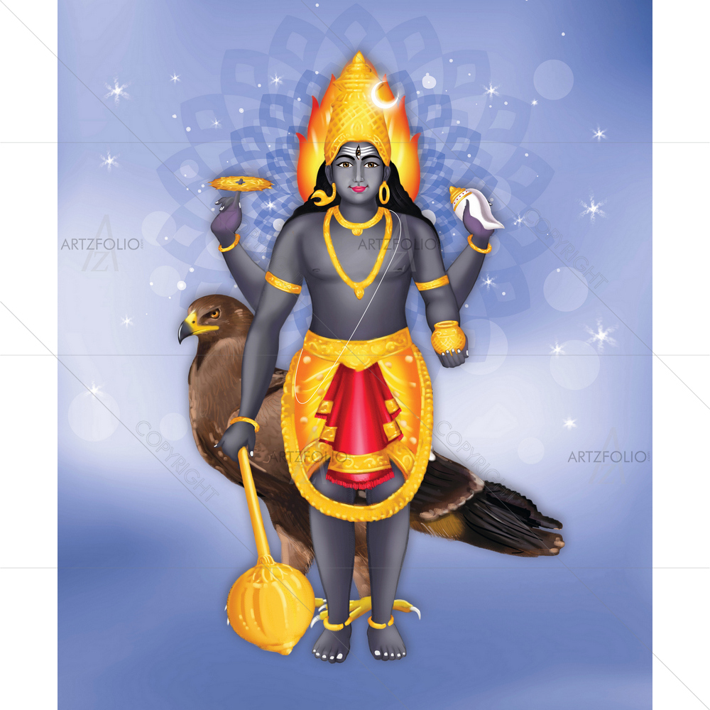 Krotha Bhairava, 4th of Ashta Bhairava — Devotional custom art by ArtzFolio