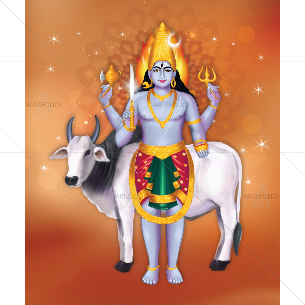 Ruru Bhairava, 2nd of Ashta Bhairava — Devotional custom art by ArtzFolio