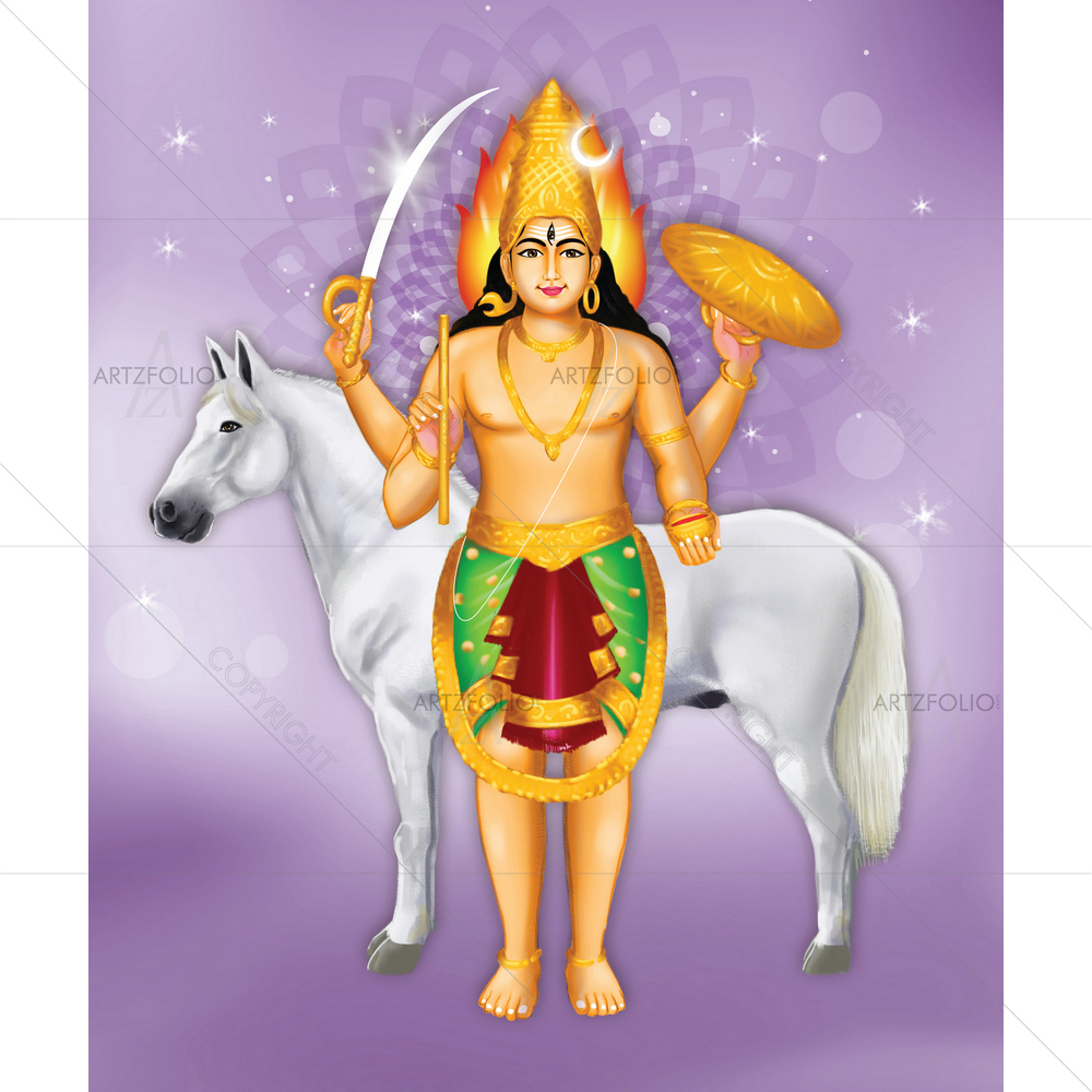 Unmatha Bhairava, 5th of Ashta Bhairava — Devotional custom art by ArtzFolio