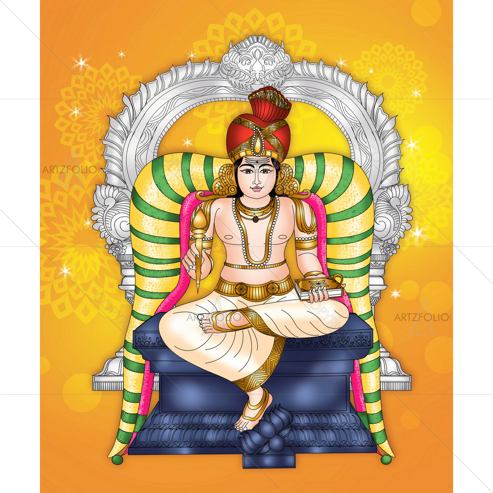 Chitragupta Portrait — Devotional custom art by ArtzFolio