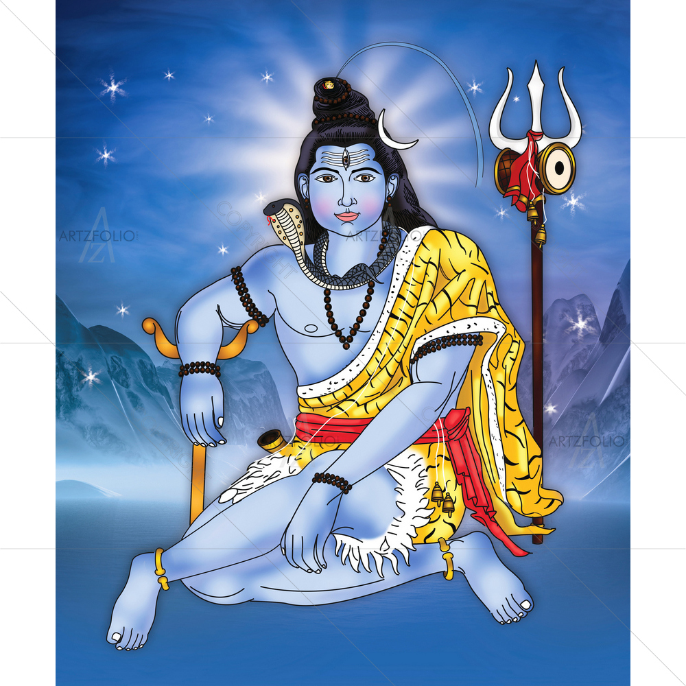 Hindu Lord Shiva D5 — Devotional custom art by ArtzFolio